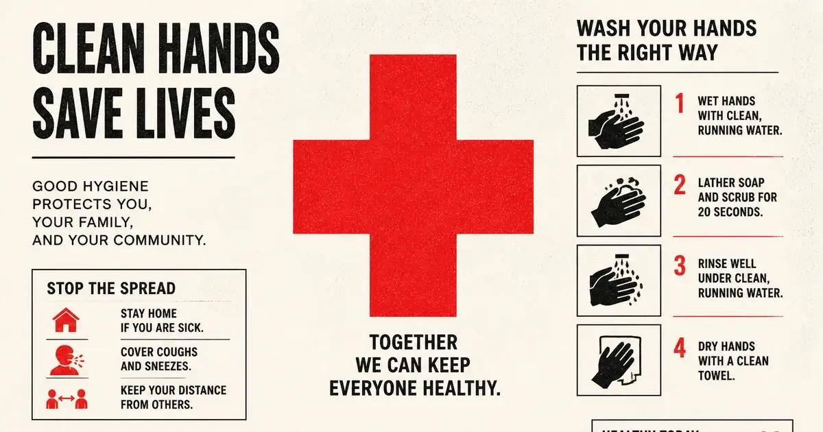 Public-health leaflet stamp in three inks, no product tray
