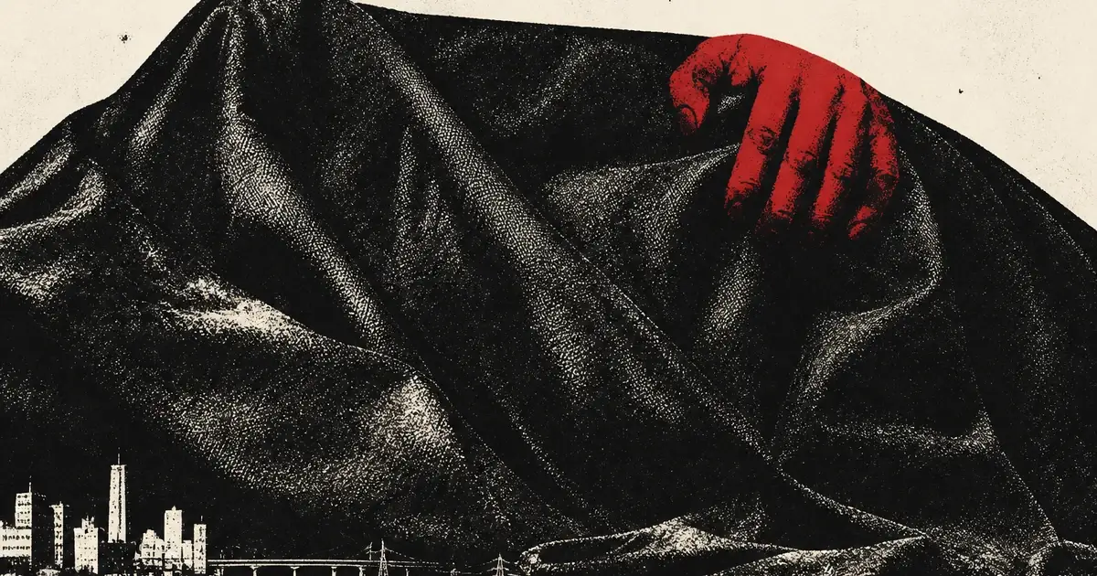 Offset blanket as a black mass with a red gripper mark
