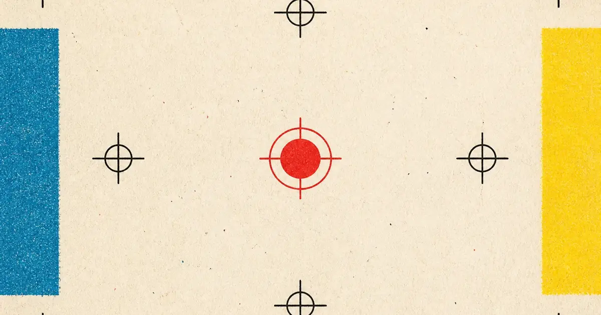 Printer registration crosses in black and one red