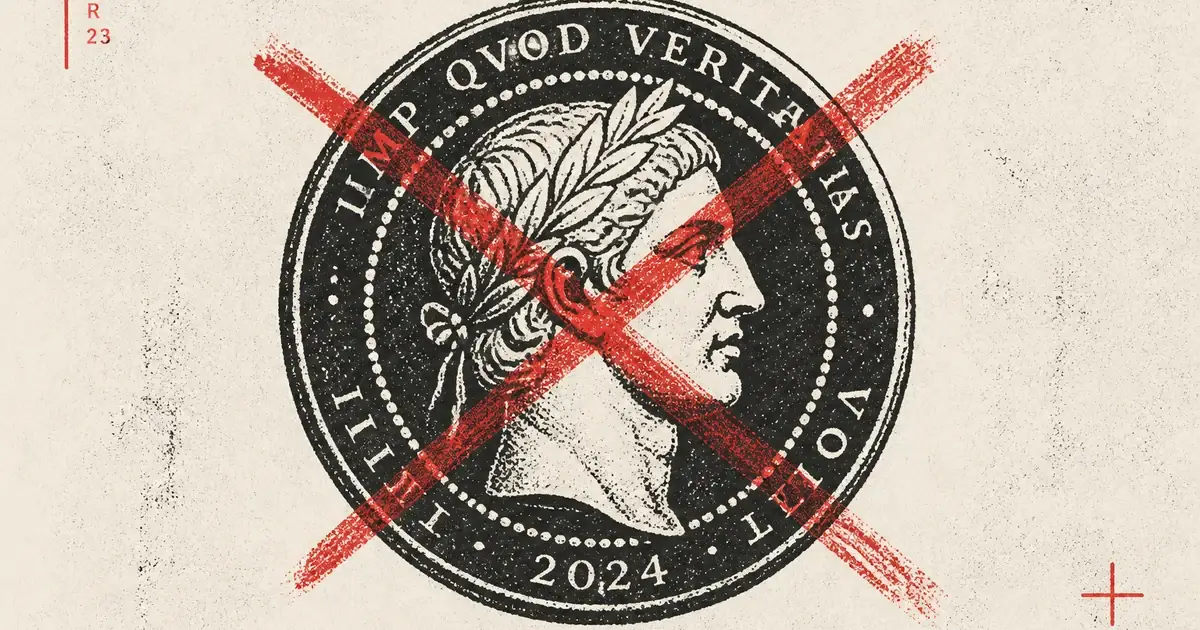 Monero talk as a black coin stamp with a red registration X